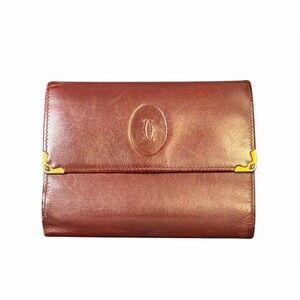 Cartier Must de Cartier Bordeaux Trifold Wallet Wth Kisslock
